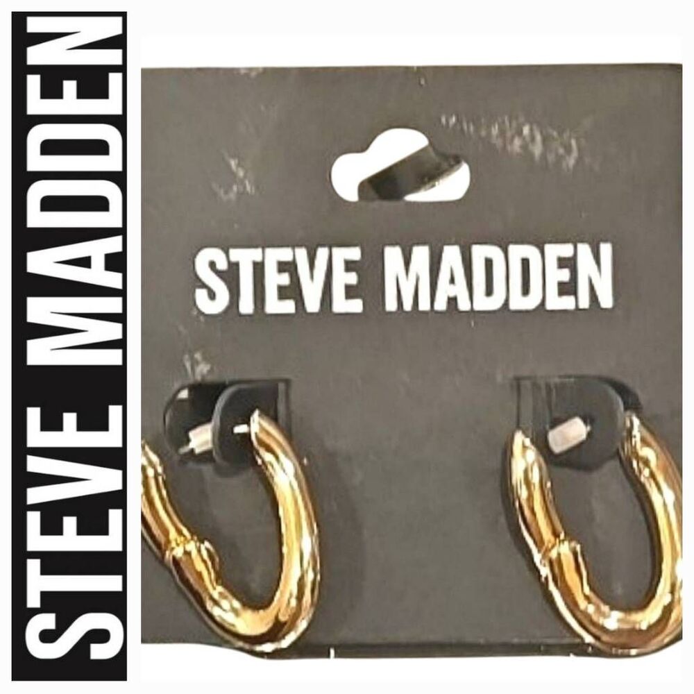 Steve Madden Warped Tube Hoop Earrings